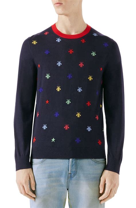 gucci animal sweater|Gucci bee embroidered sweater.